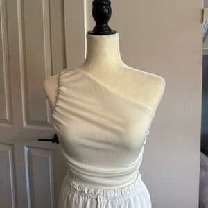 One-Shoulder White Top